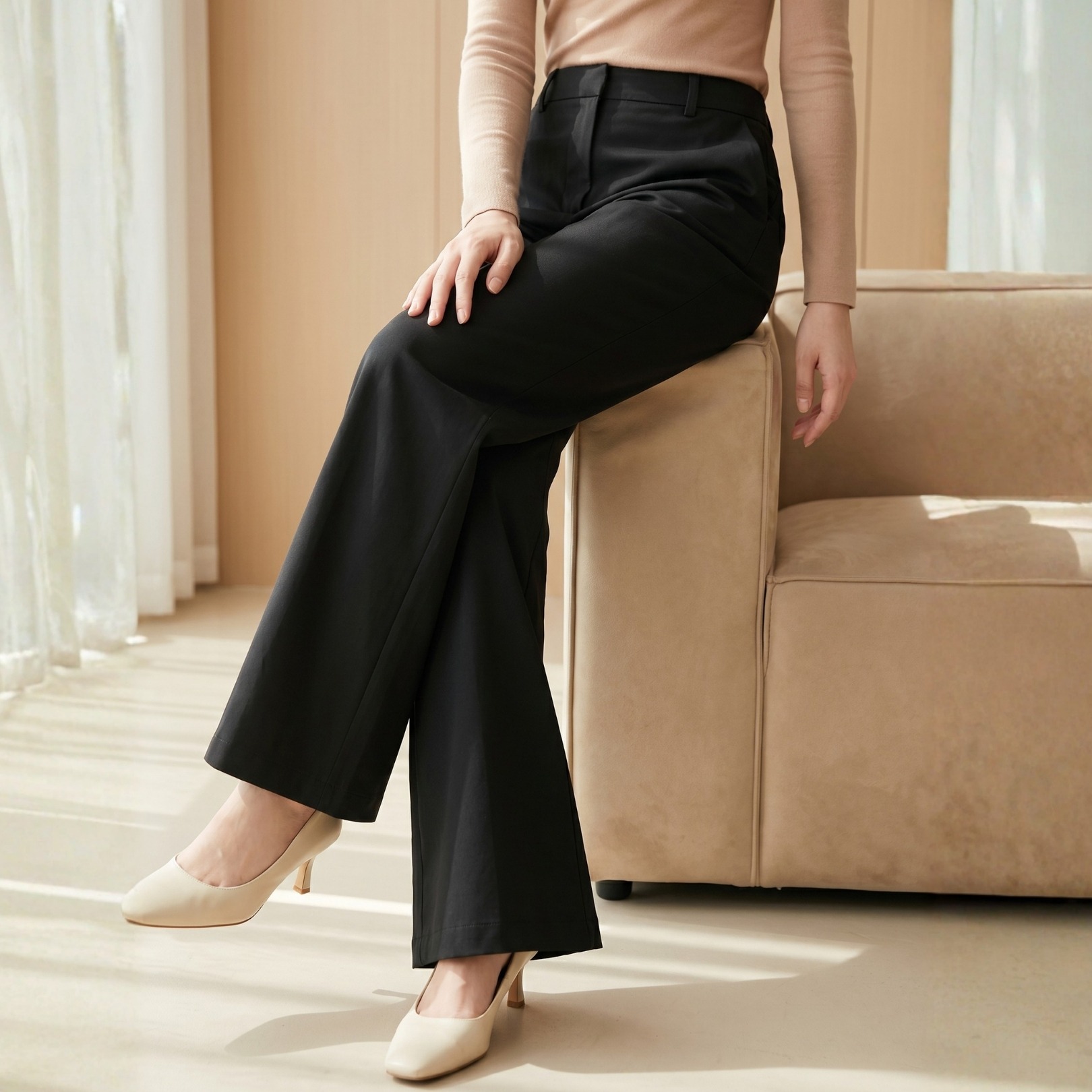 Zoya Bottom Flare Z02 Pants - Celana Polos Wanita - Bahan Maharani