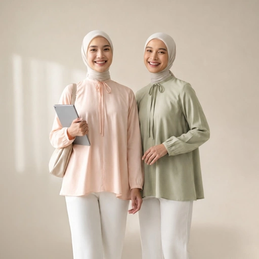 Image of Zoya Bow Round Neck Z01 Office Wear - Atasan Wanita Wudhu Friendly - Bahan Laura