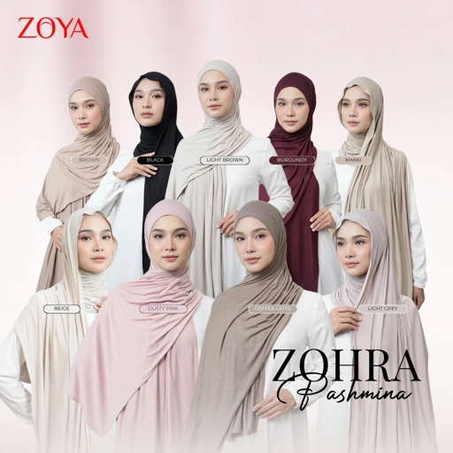 Image of Zoya Pashmina Zohra - Hijab Pashmina Polos - Bahan Viscose Spandex