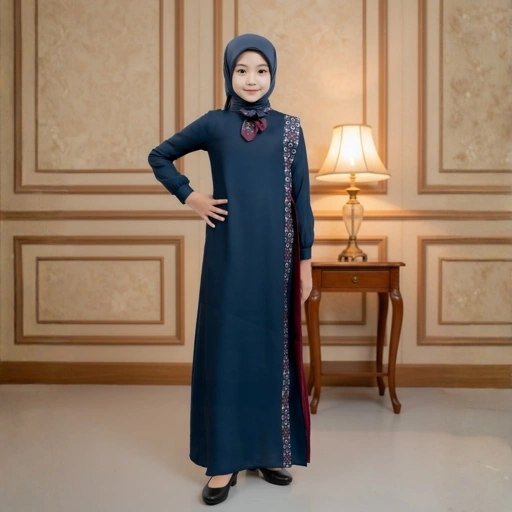 Image of Zoya Danesha Dress Girl - Gamis Muslimah Anak Perempuan - Bahan Poly Textured