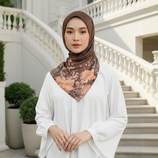 Image of Zoya - Arianna Print Scarf - Kerudung Hijab Segiempat Motif - Pouch Ziplock