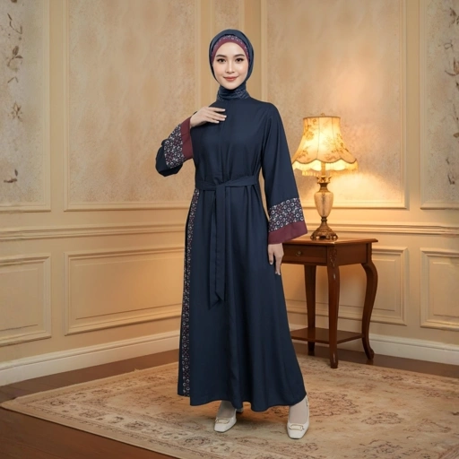 Image of Zoya Davinza Dress - Gamis Muslim Wanita Busui Friendly - Bahan Poly Textured