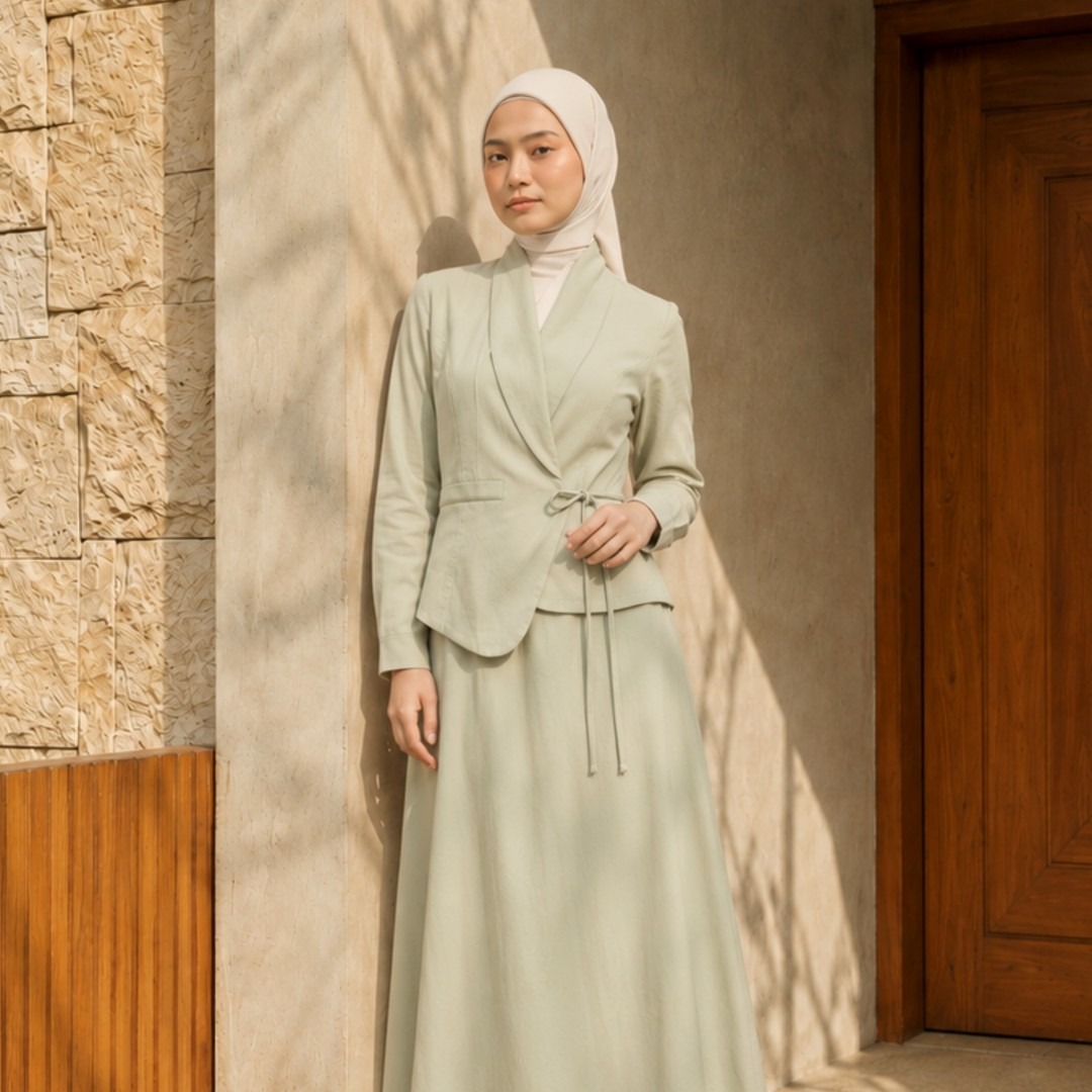 Zoya Double Layer Z01 Dress - Dress Wanita Wudhu Friendly - Bahan Camelia