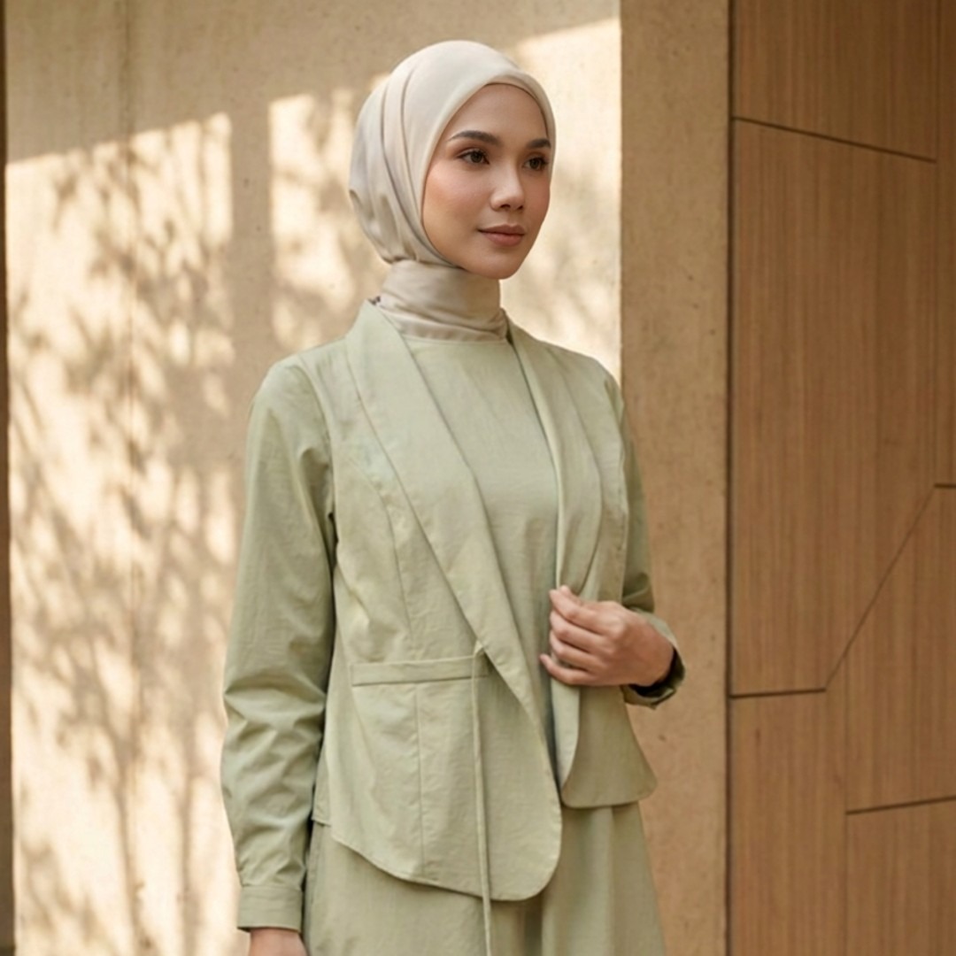 Zoya Double Layer Z01 Dress - Dress Wanita Wudhu Friendly - Bahan Camelia