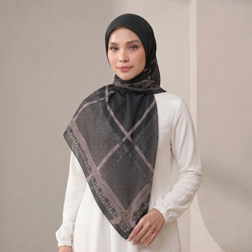 Image of Zoya - Dreya Print Scarf - Kerudung Hijab Segiempat Motif - Pouch Ziplock