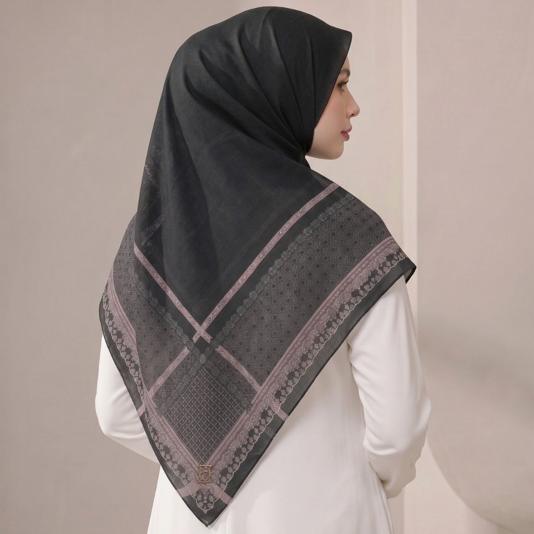 Zoya - Dreya Print Scarf - Kerudung Hijab Segiempat Motif - Pouch Ziplock