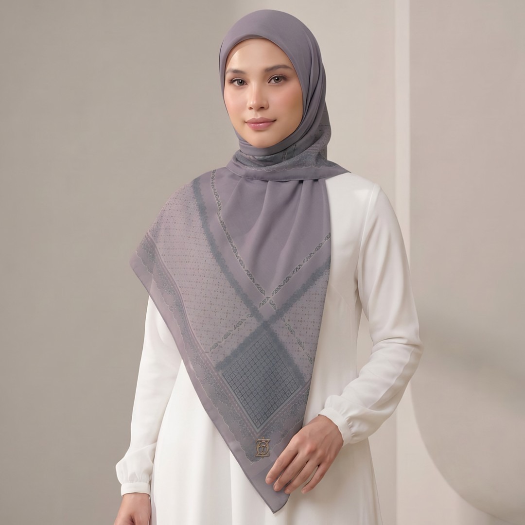 Zoya - Dreya Print Scarf - Kerudung Hijab Segiempat Motif - Pouch Ziplock