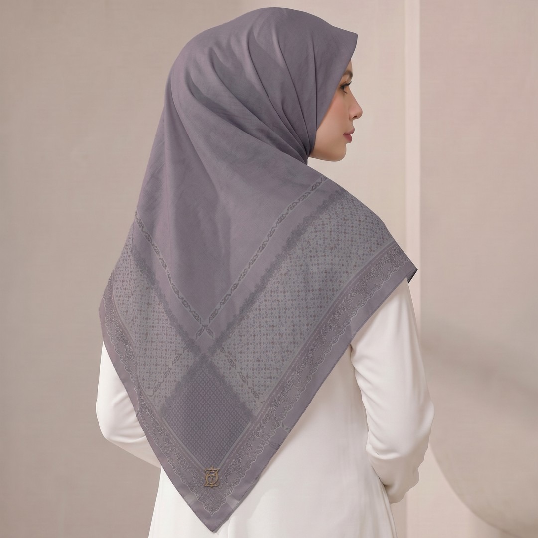 Zoya - Dreya Print Scarf - Kerudung Hijab Segiempat Motif - Pouch Ziplock