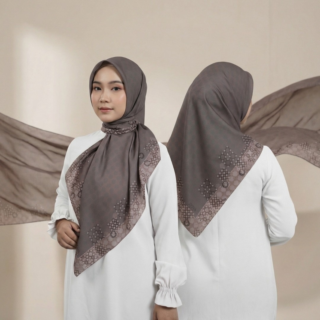 Zoya - Farzia Print Scarf - Kerudung Hijab Segiempat Motif - Bahan Tasdia