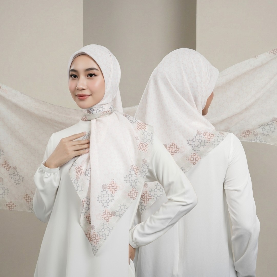 Zoya - Farzia Print Scarf - Kerudung Hijab Segiempat Motif - Bahan Tasdia