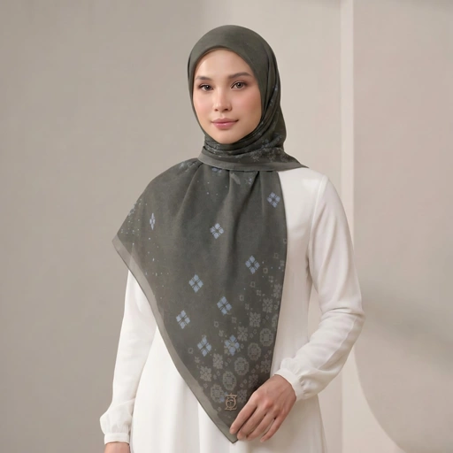Image of Zoya - Fayza Print Scarf - Kerudung Hijab Segiempat Motif - Pouch Ziplock