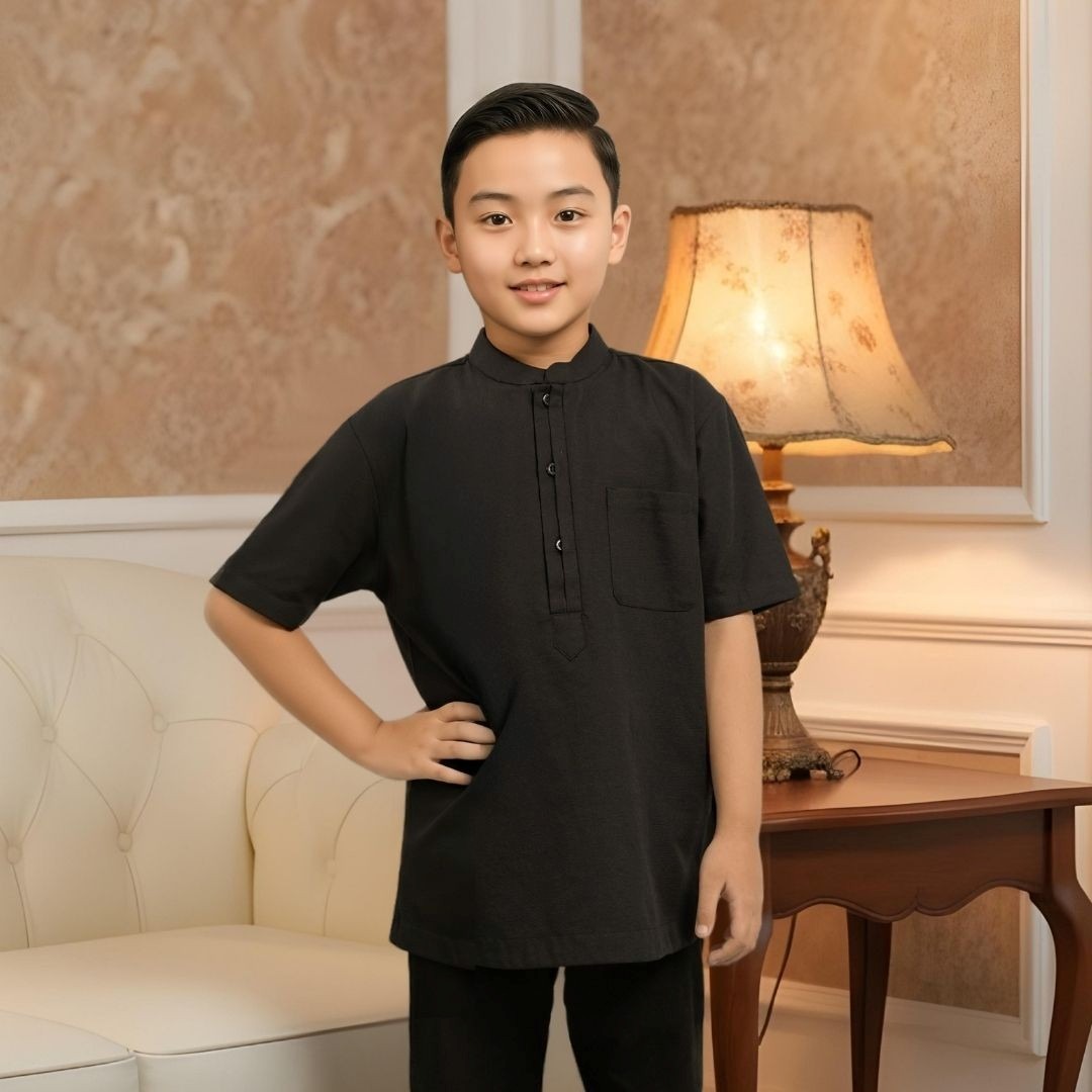 Zoya Filo Menswear Boys - Koko Baju Muslim Anak Pria - Bahan Cotton Slub