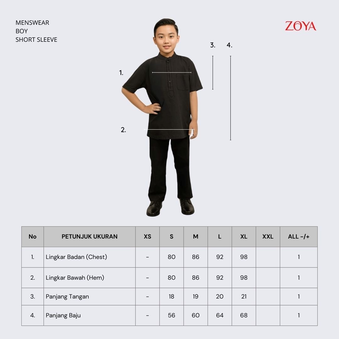 Zoya Filo Menswear Boys - Koko Baju Muslim Anak Pria - Bahan Cotton Slub