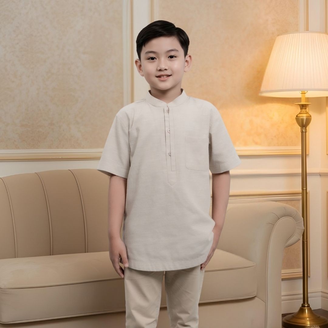 Zoya Filo Menswear Boys - Koko Baju Muslim Anak Pria - Bahan Cotton Slub