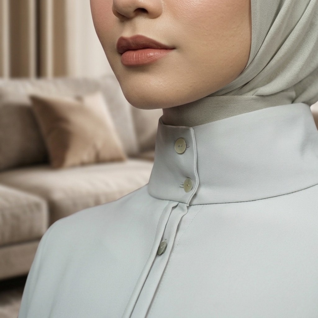 Zoya Funnel Half Placket Blouse Z01 - Atasan Blouse Officewear - Bahan Poly Twill