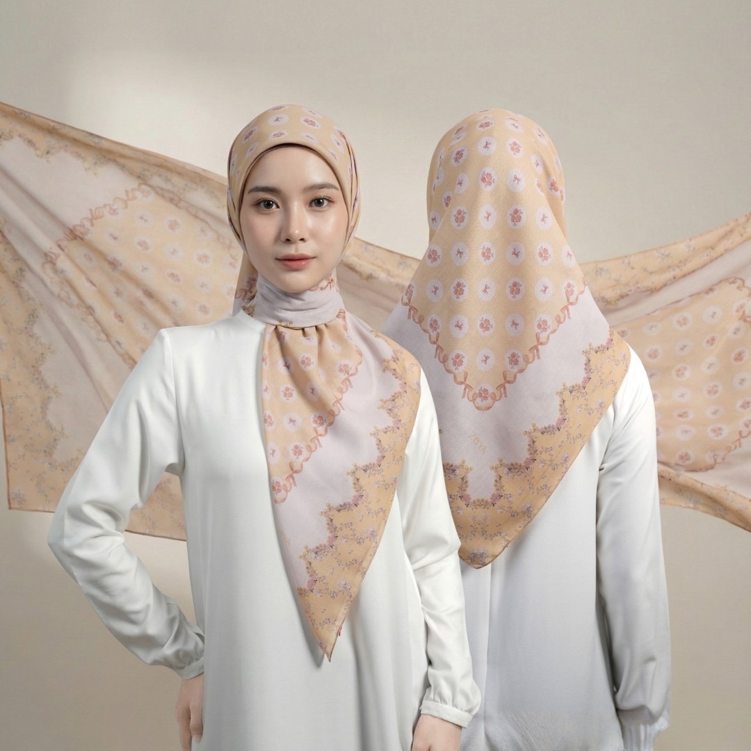 Zoya - Gianna Print Scarf - Kerudung Hijab Segiempat Motif - Bahan Voal Tasdia