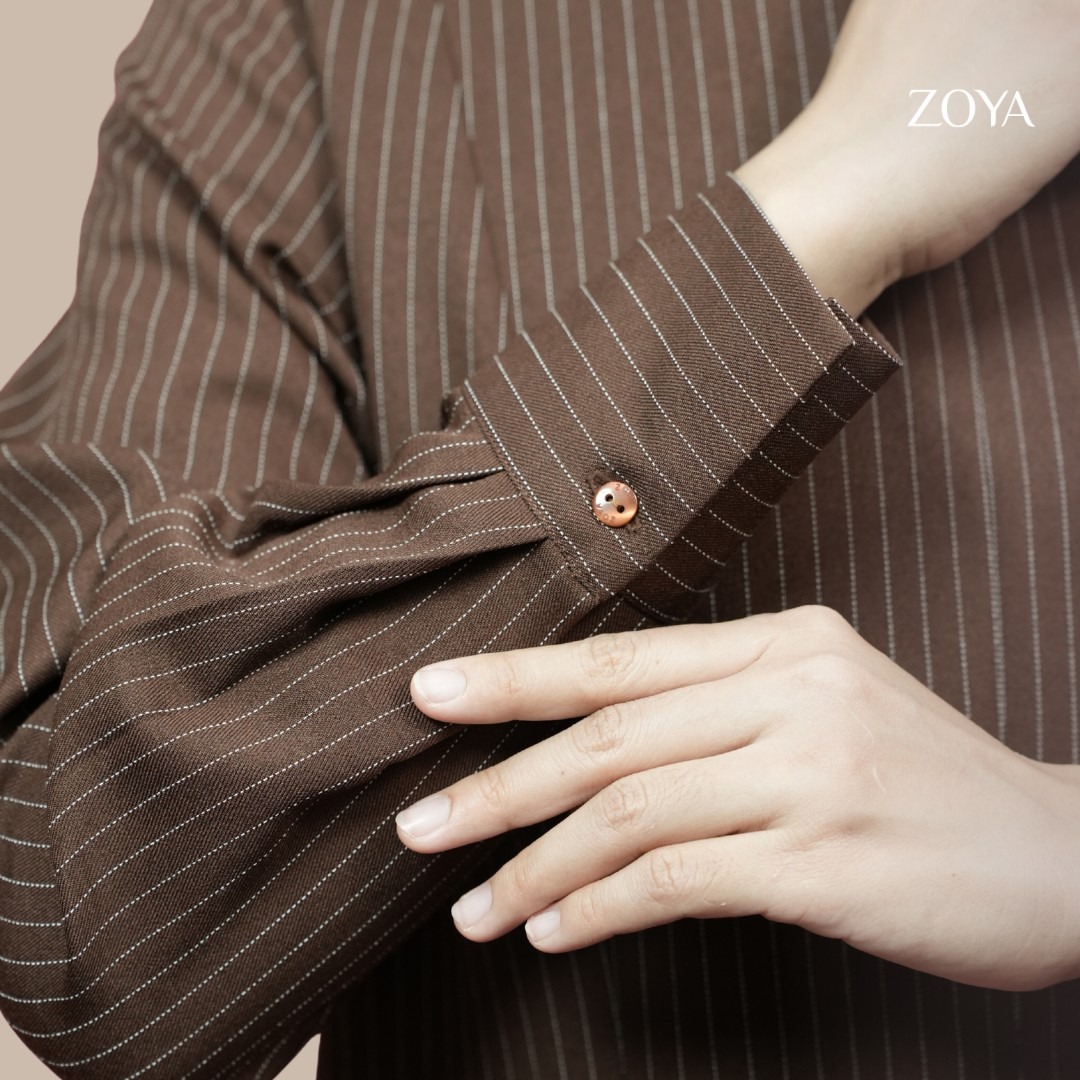 Zoya Godet Panel Zip Dress GPZ Z01 - Dress Wanita Officewear - Bahan Wooly Stripe
