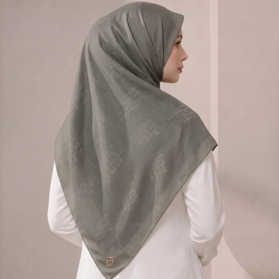 Zoya - Gradient Loom Scarf - Kerudung Hijab Segiempat Motif - Pouch Ziplock