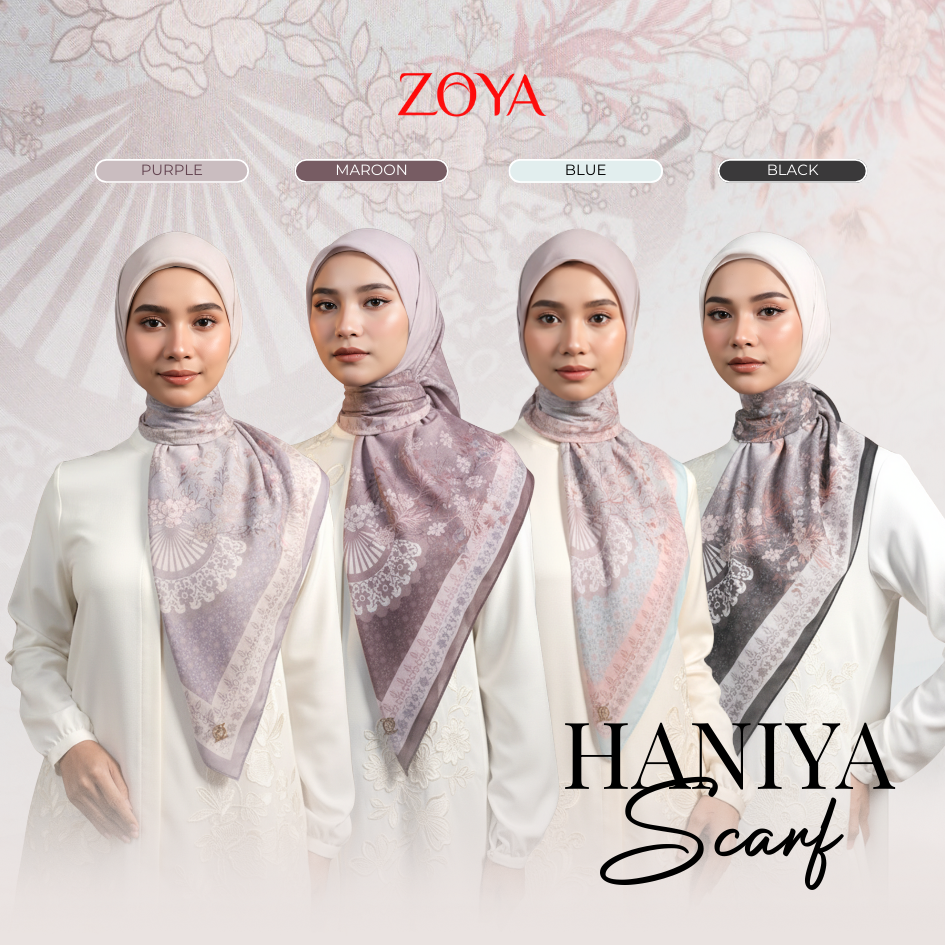 Zoya - Haniya Print Scarf - Kerudung Hijab Segi Empat Motif Premium - Box