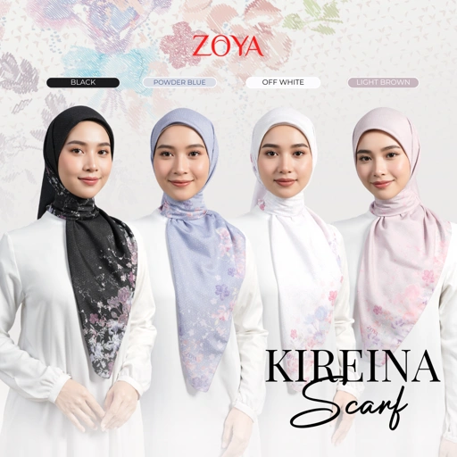 Image of Zoya - Kireina Print Scarf - Kerudung Hijab Segiempat Motif - Pouch Ziplock