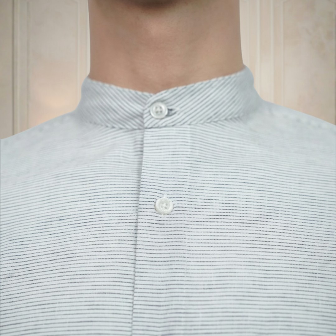 Zoya Kafin Menswear - Baju Koko Pria Lengan Panjang - Bahan Cotton Slub