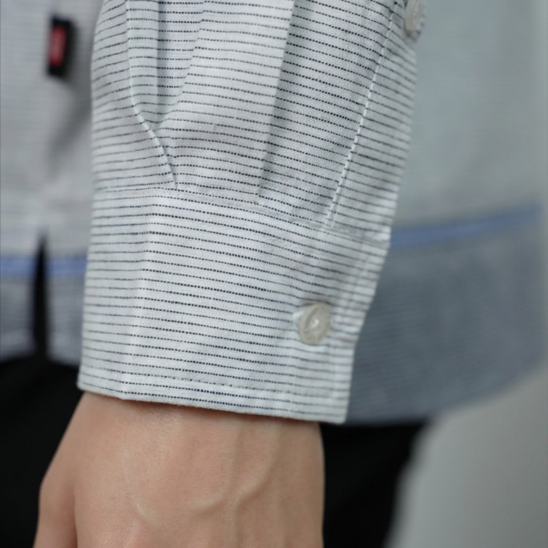 Zoya Kafin Menswear - Baju Koko Pria Lengan Panjang - Bahan Cotton Slub