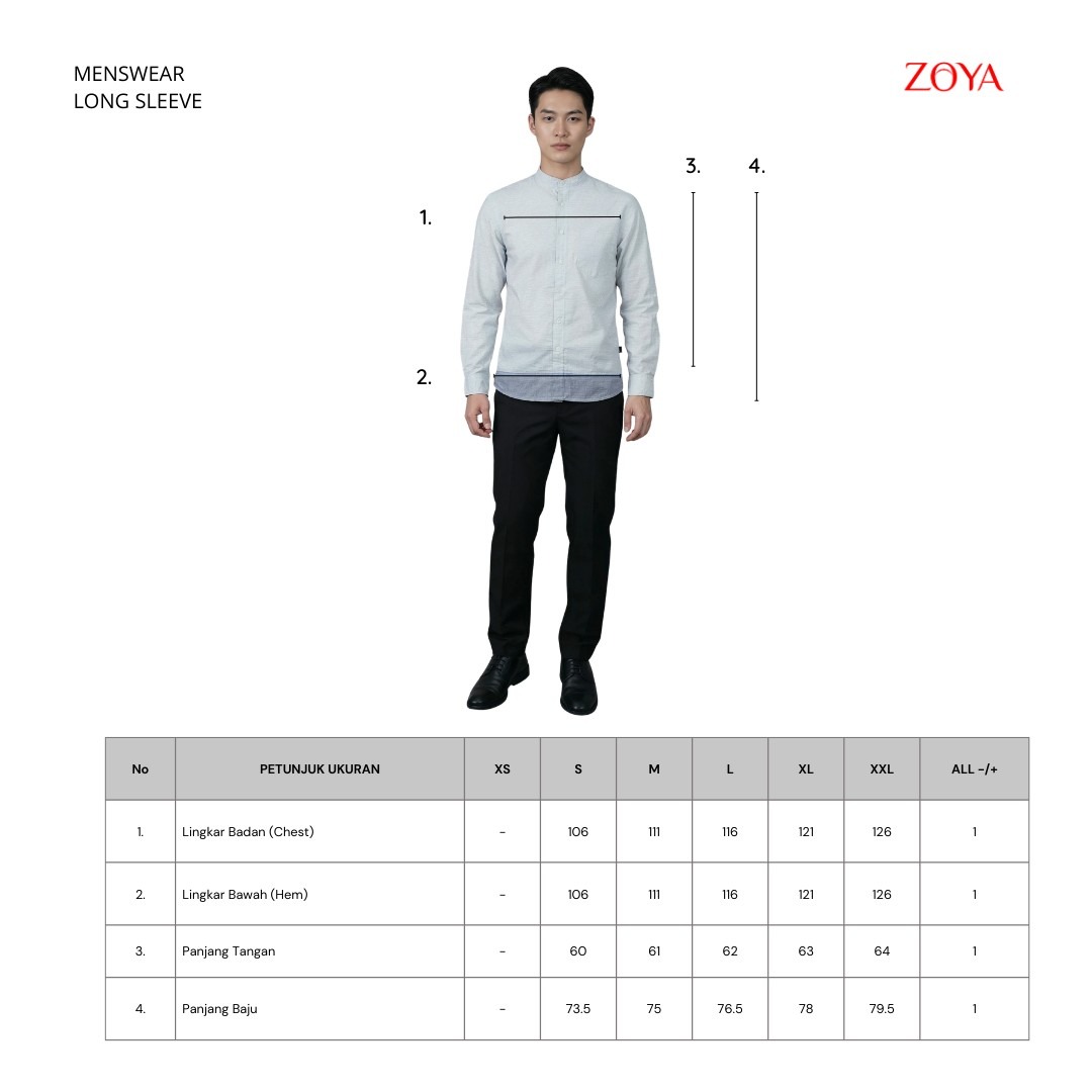 Zoya Kafin Menswear - Baju Koko Pria Lengan Panjang - Bahan Cotton Slub