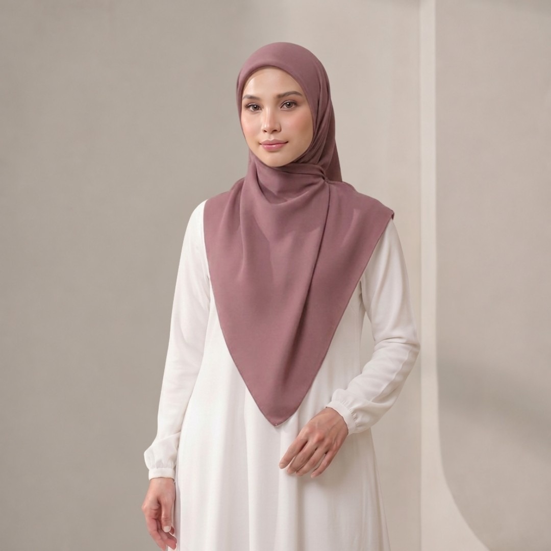 Zoya KAMANIYA Plain Scarf - Kerudung Hijab Segi Empat Polos Bahan Voal - Ukuran 110 x 110