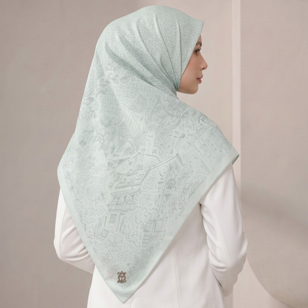 Zoya - Kaysha Print Scarf - Kerudung Hijab Segiempat Motif - Pouch Ziplock