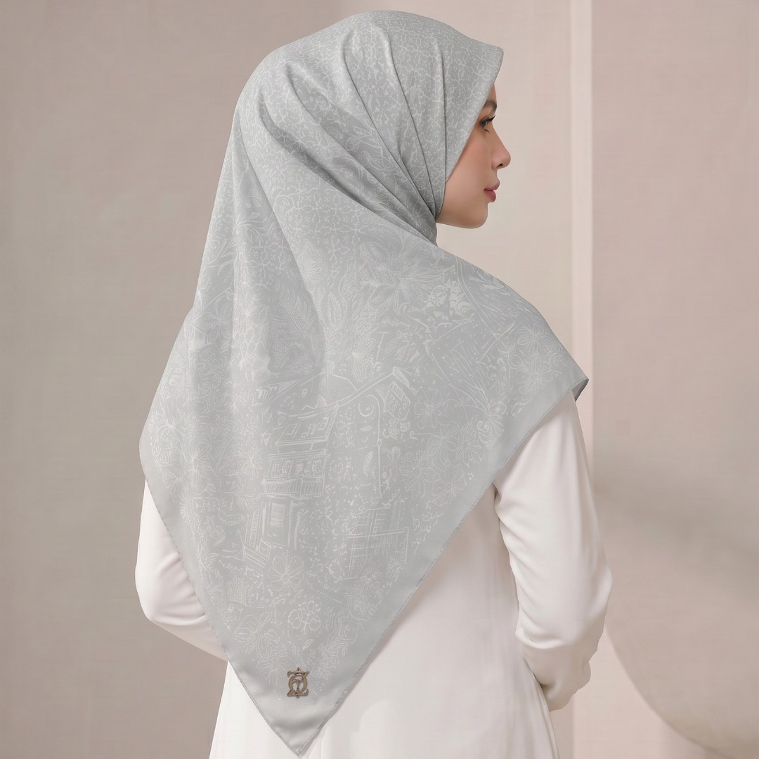 Zoya - Kaysha Print Scarf - Kerudung Hijab Segiempat Motif - Pouch Ziplock
