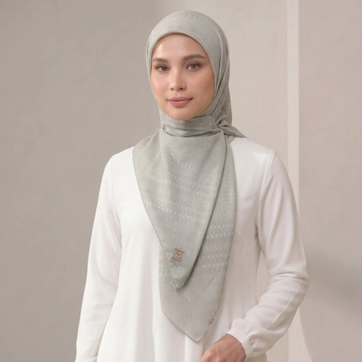 Image of Zoya - Khaia Lattice Scarf - Kerudung Hijab Segiempat Motif - Pouch Ziplock