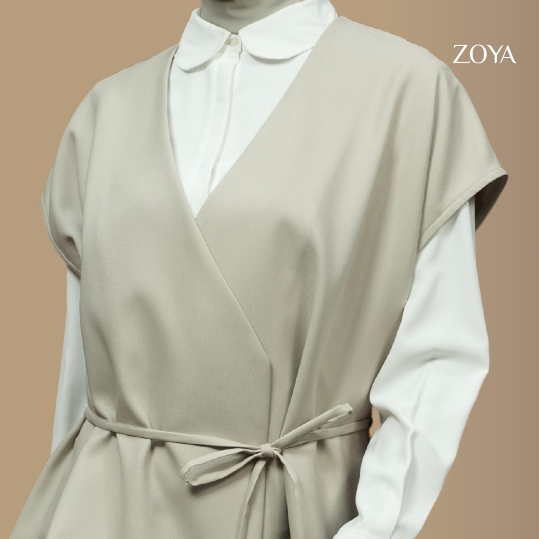 Zoya Kimono Cut Overslah KCO Z01 - Vest Outer Wanita - Bahan Poly Twill