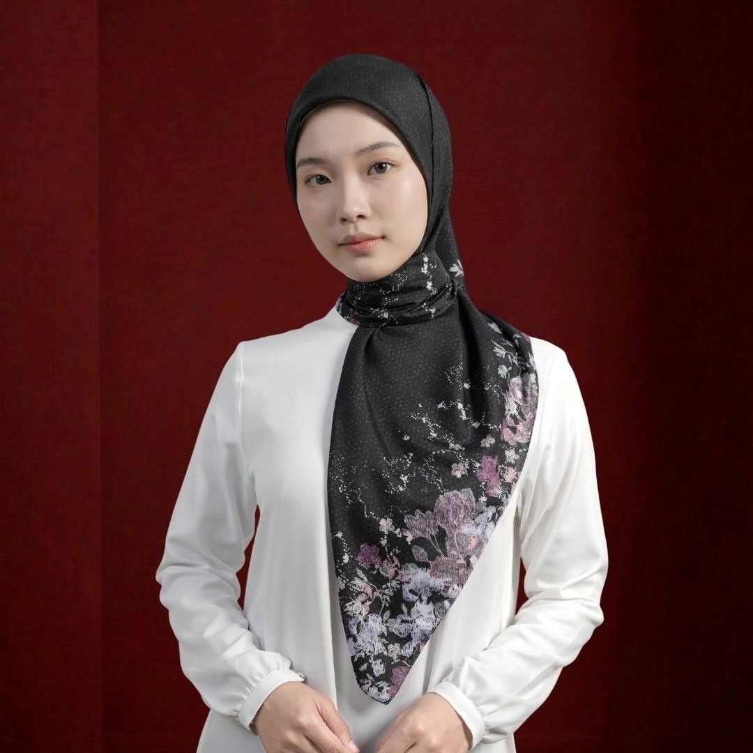 Zoya - Kireina Print Scarf - Kerudung Hijab Segiempat Motif - Pouch Ziplock