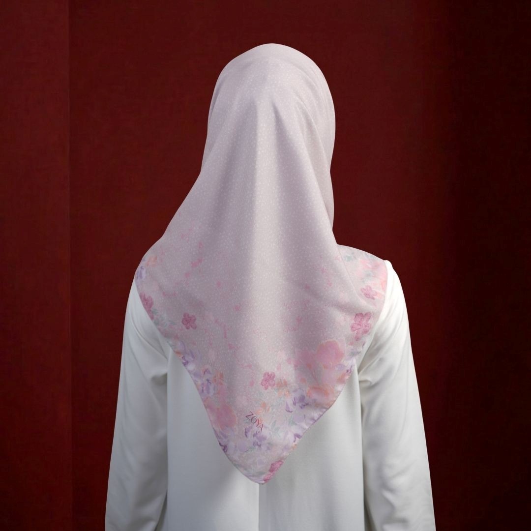Zoya - Kireina Print Scarf - Kerudung Hijab Segiempat Motif - Pouch Ziplock
