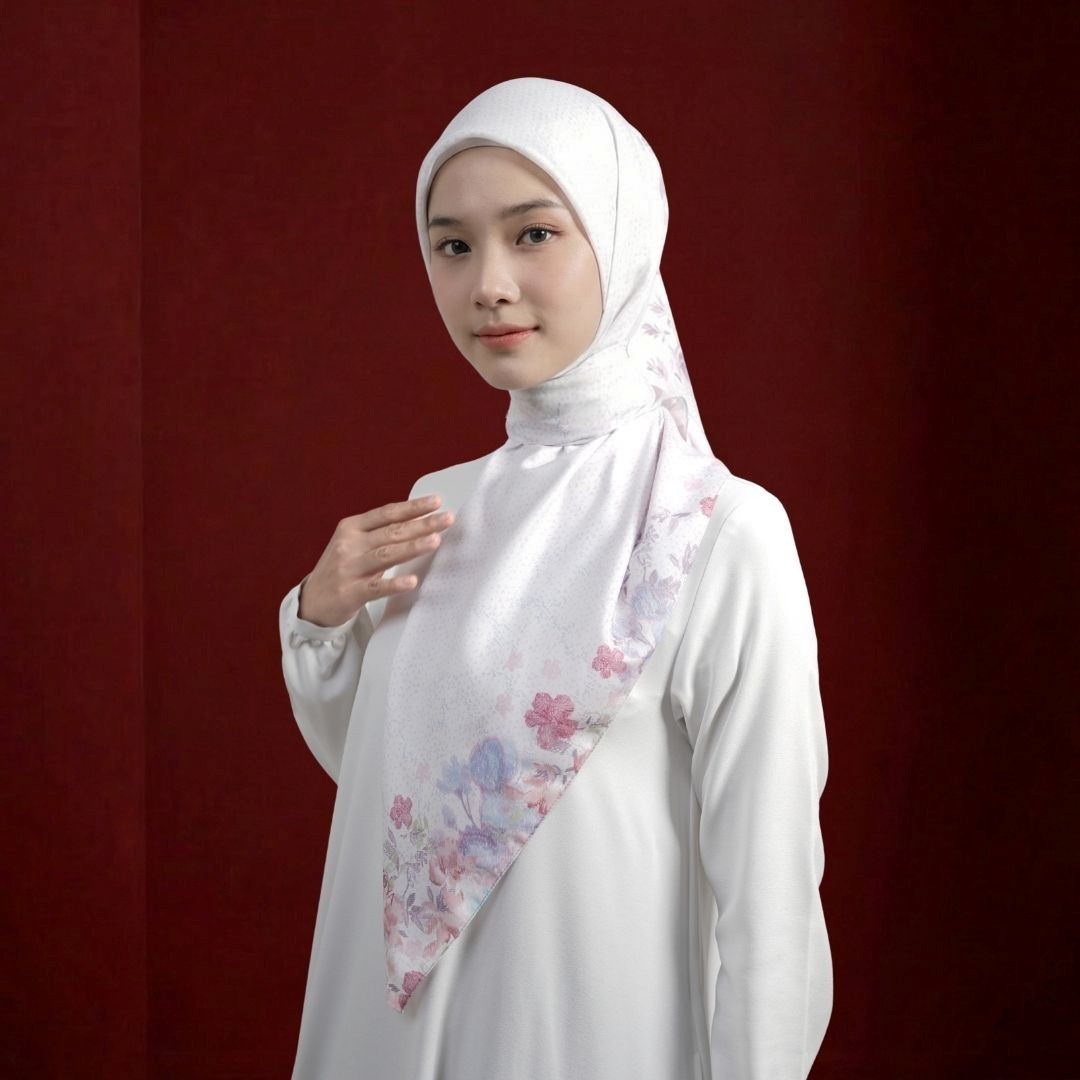 Zoya - Kireina Print Scarf - Kerudung Hijab Segiempat Motif - Pouch Ziplock