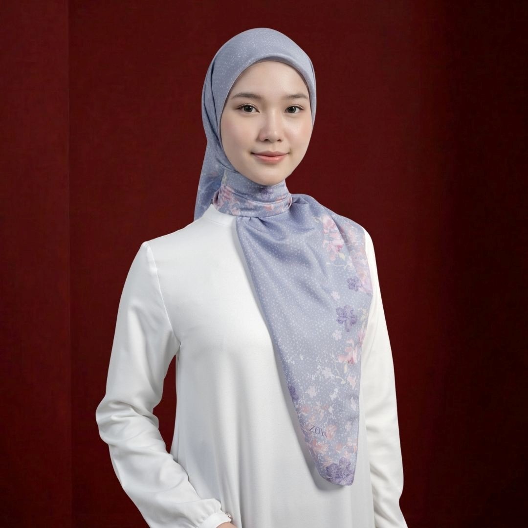 Zoya - Kireina Print Scarf - Kerudung Hijab Segiempat Motif - Pouch Ziplock