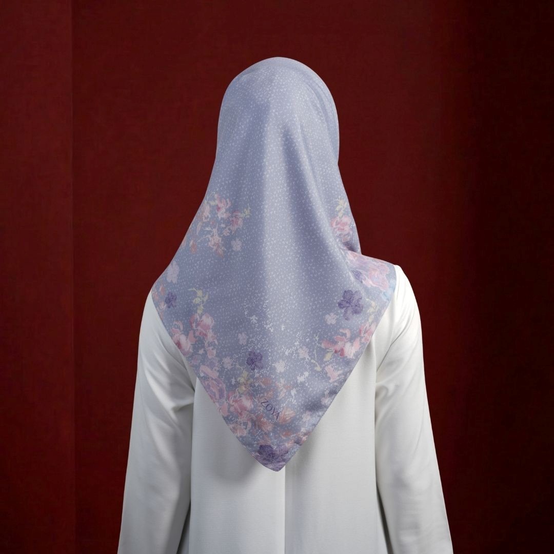Zoya - Kireina Print Scarf - Kerudung Hijab Segiempat Motif - Pouch Ziplock