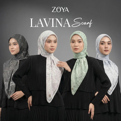 Image of Zoya - Lavina Print Scarf - Kerudung Hijab Segiempat Motif Premium - Box