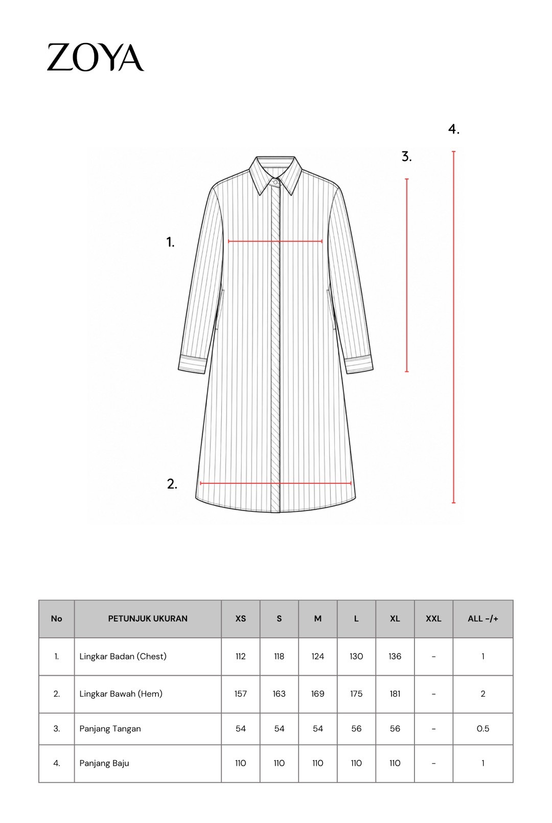 Zoya Long Strip Shirt LSS-Z01 Shirt - Blouse - Bahan Poly Crinkle Stripe