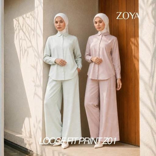 Zoya Loose Fit Print LFP-Z01 Shirt - Blouse - Bahan Poly Flowy