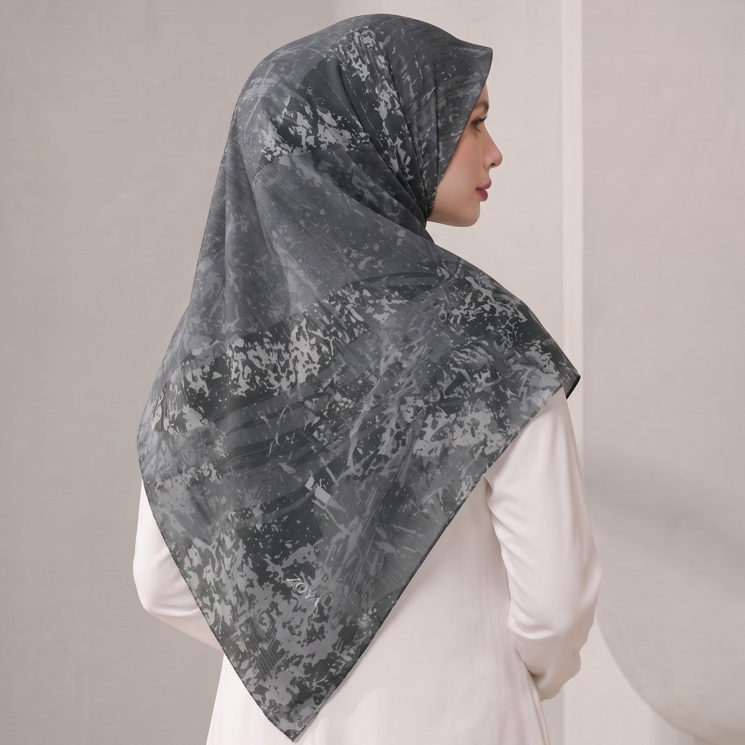 Zoya - Lune Splatter Print Scarf - Kerudung Hijab Segiempat Motif - Bahan Tasdia
