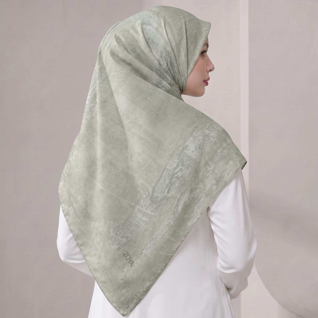 Zoya - Lune Splatter Print Scarf - Kerudung Hijab Segiempat Motif - Bahan Tasdia