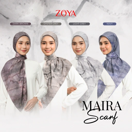 Image of Zoya - Maira Print Scarf - Kerudung Hijab Segiempat Motif Premium - Box