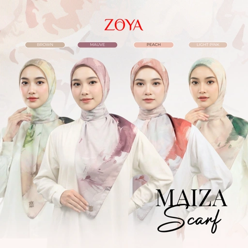 Image of Zoya - Maiza Print Scarf - Kerudung Hijab Segiempat Motif Premium - Box