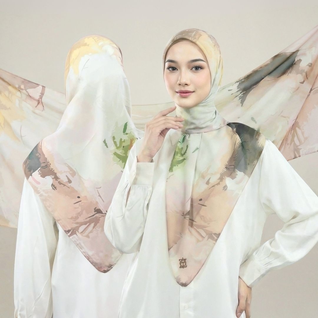 Zoya - Maiza Print Scarf - Kerudung Hijab Segiempat Motif Premium - Box