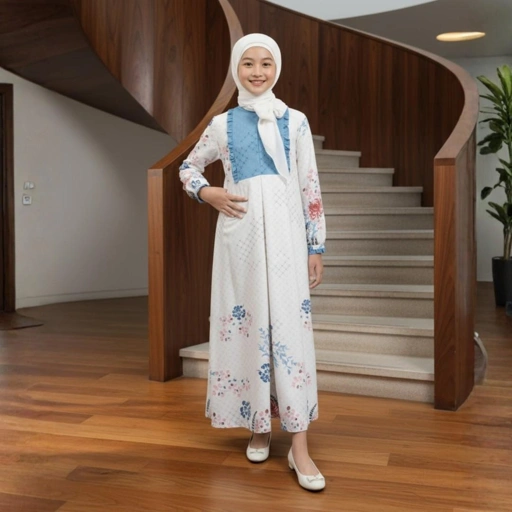 Image of Zoya Moana Dress Girl - Gamis Muslimah  Anak Perempuan - Bahan Poly Airflow