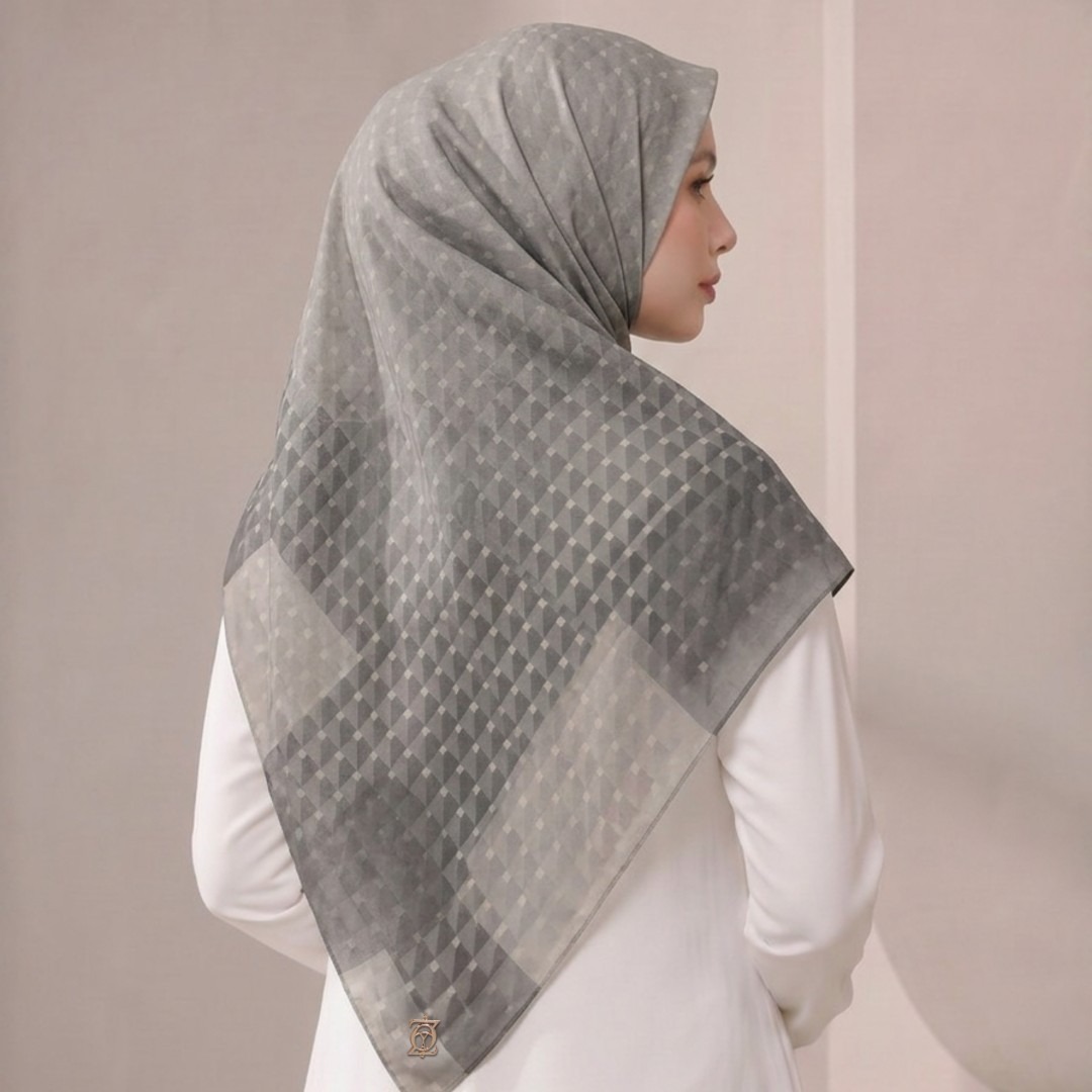 Zoya - Naya Structure Scarf - Kerudung Hijab Segiempat Motif - Pouch Ziplock