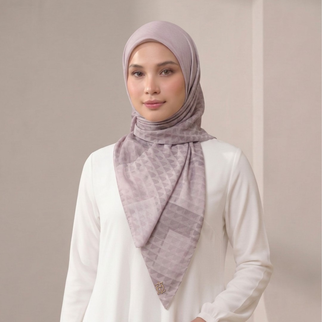 Zoya - Naya Structure Scarf - Kerudung Hijab Segiempat Motif - Pouch Ziplock