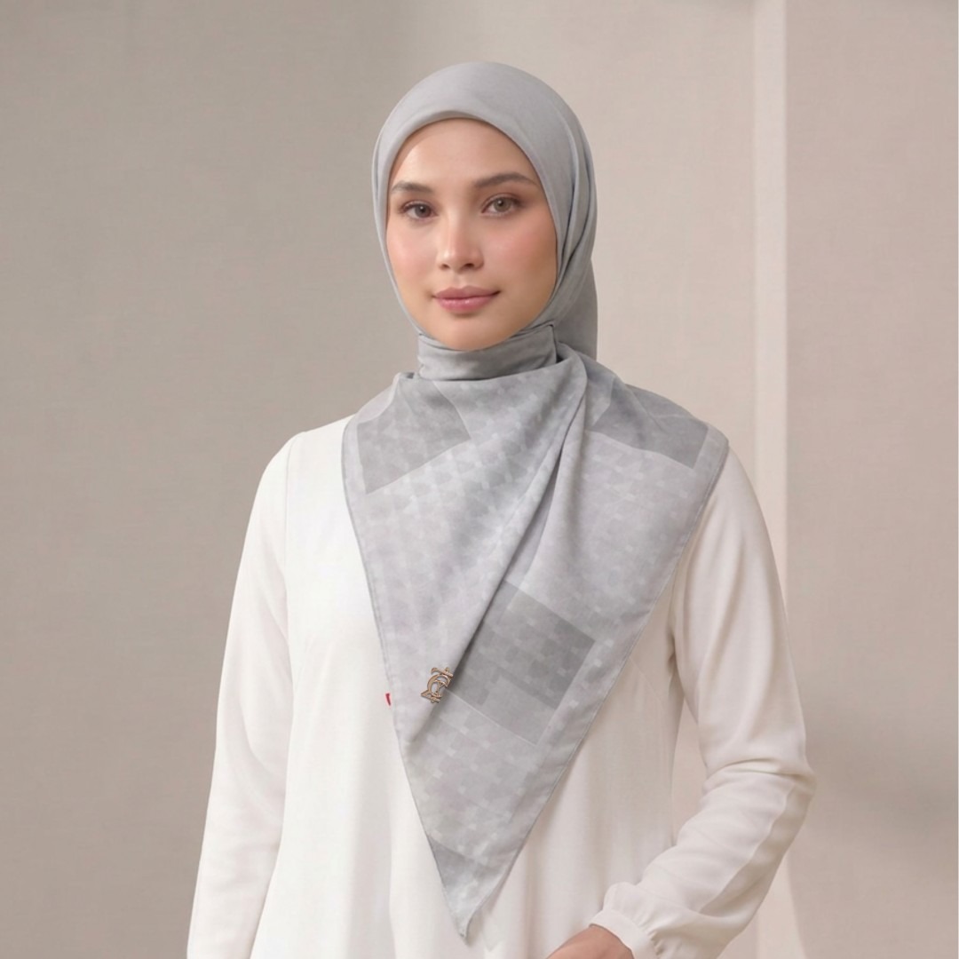 Zoya - Naya Structure Scarf - Kerudung Hijab Segiempat Motif - Pouch Ziplock