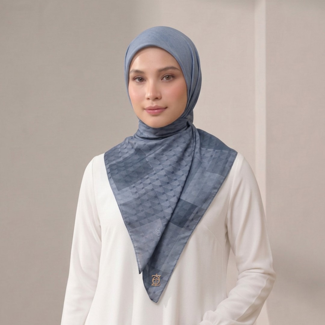 Zoya - Naya Structure Scarf - Kerudung Hijab Segiempat Motif - Pouch Ziplock